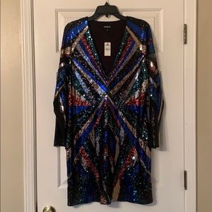 Long Sleeve Sequin Dress